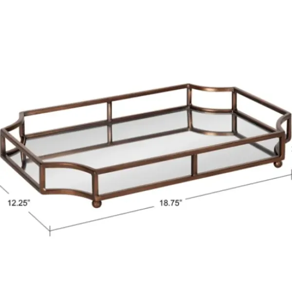 Decorative Trays-Kirkland's Home Mahogany Wood Grid Mesh Decorative Trays, Set Of 2 Brown
