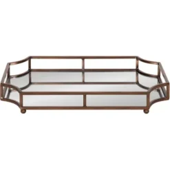 Decorative Trays-Kirkland's Home Mahogany Wood Grid Mesh Decorative Trays, Set Of 2 Brown