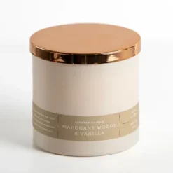 Candles-Kirkland's Home Mahogany Woods & Vanilla Triple Wick Jar Candle White