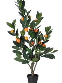 Trees & Topiaries-Kirkland's Home Mandarin Orange Tree In Black Planter