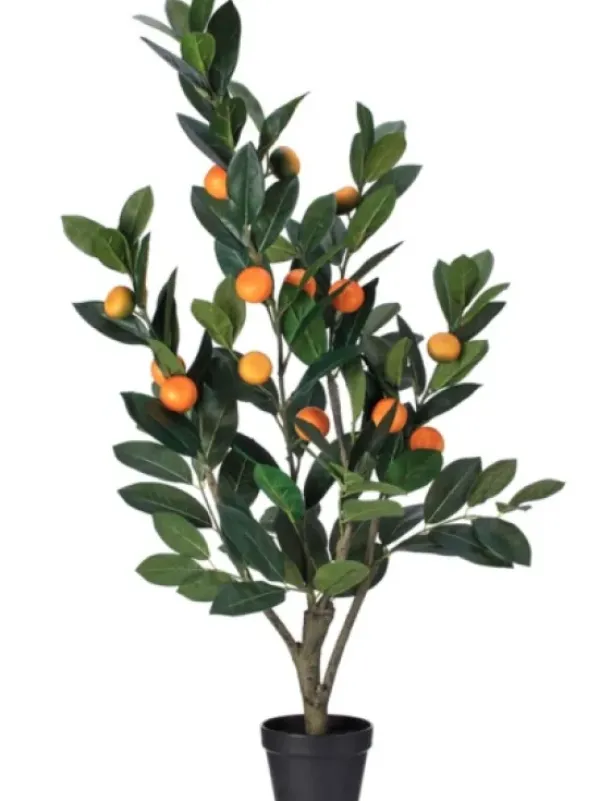 Trees & Topiaries-Kirkland's Home Mandarin Orange Tree In Black Planter