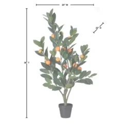 Trees & Topiaries-Kirkland's Home Mandarin Orange Tree In Black Planter