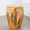 Accent & End Tables-Kirkland's Home Mango Wood Hexagon Side Table Tan