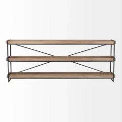 Console Tables-Kirkland's Home Mango Wood Metal Frame Console Table Brown