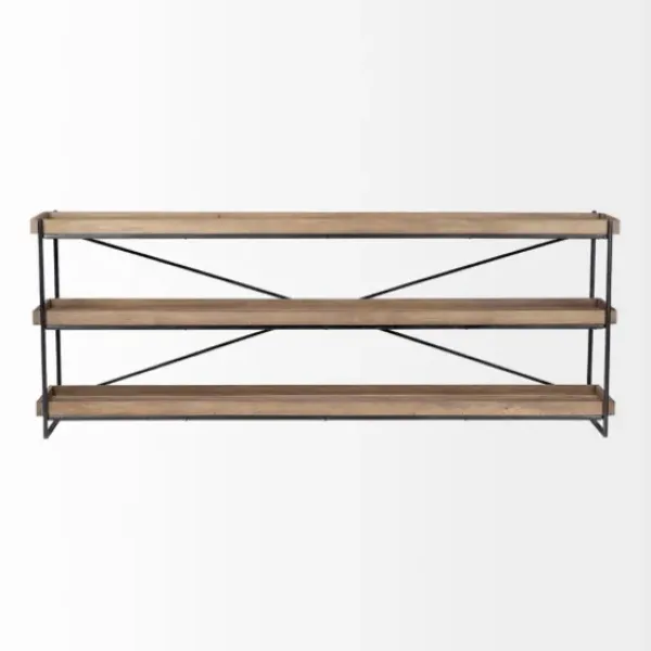 Console Tables-Kirkland's Home Mango Wood Metal Frame Console Table Brown