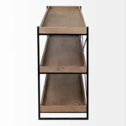 Console Tables-Kirkland's Home Mango Wood Metal Frame Console Table Brown