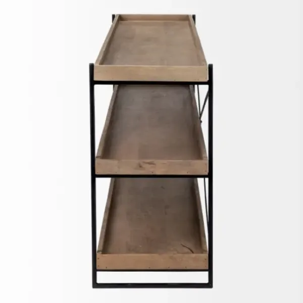 Console Tables-Kirkland's Home Mango Wood Metal Frame Console Table Brown