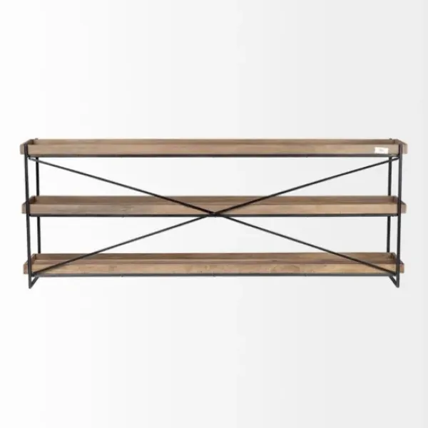 Console Tables-Kirkland's Home Mango Wood Metal Frame Console Table Brown