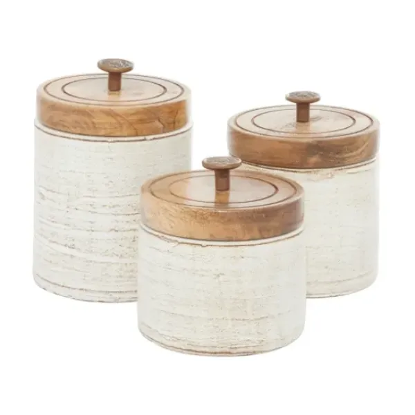 Decorative Accents-Kirkland's Home Mango Wood Square Handled Tabletop Clock Brown