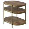 Accent & End Tables-Kirkland's Home Mango Wood 3-Tier Oval Side Table Brown/Gold