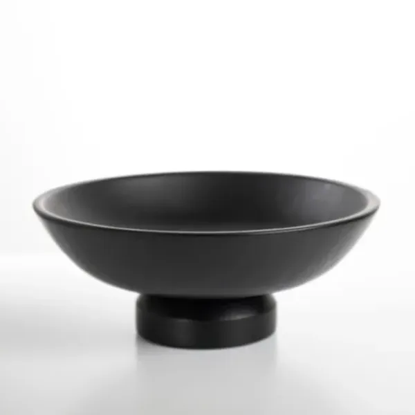 Decorative Bowls & Jars-Kirkland's Home Mango Wood Trough Bowl Black