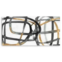 Canvas Art-Kirkland's Home Many Ways Abstract Canvas Art Print, 60X30 In. White/Black/Gold