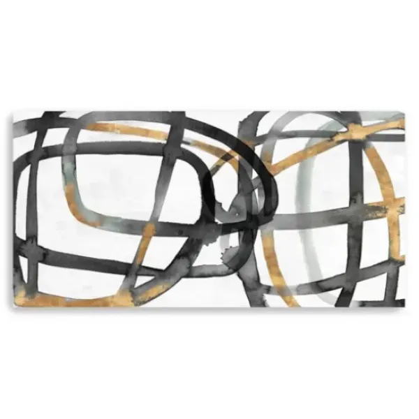 Canvas Art-Kirkland's Home Many Ways Abstract Canvas Art Print, 60X30 In. White/Black/Gold