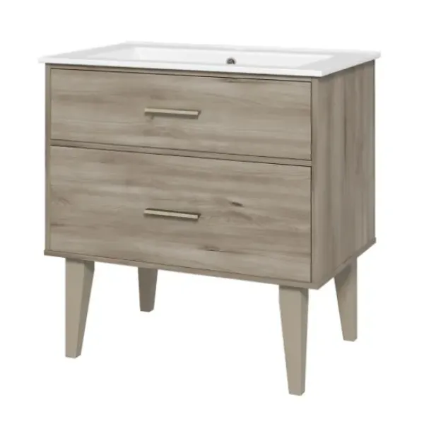 Bathroom Furniture-Kirkland's Home Maple Corinth Wood Sink Vanity Gray
