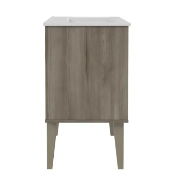 Bathroom Furniture-Kirkland's Home Maple Corinth Wood Sink Vanity Gray