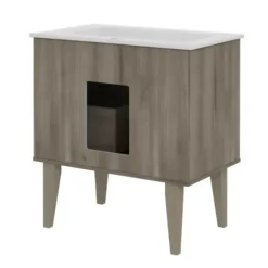 Bathroom Furniture-Kirkland's Home Maple Corinth Wood Sink Vanity Gray