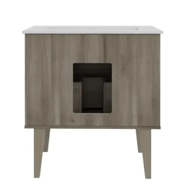 Bathroom Furniture-Kirkland's Home Maple Corinth Wood Sink Vanity Gray