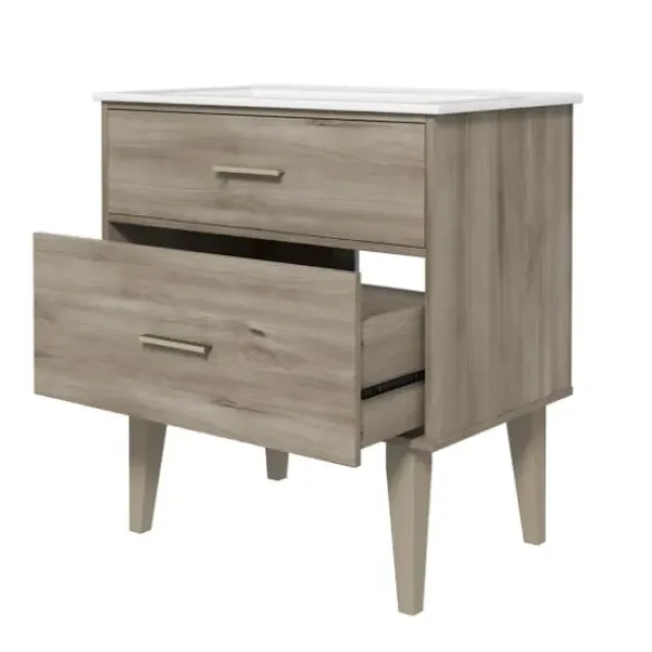 Bathroom Furniture-Kirkland's Home Maple Corinth Wood Sink Vanity Gray