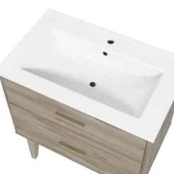 Bathroom Furniture-Kirkland's Home Maple Corinth Wood Sink Vanity Gray