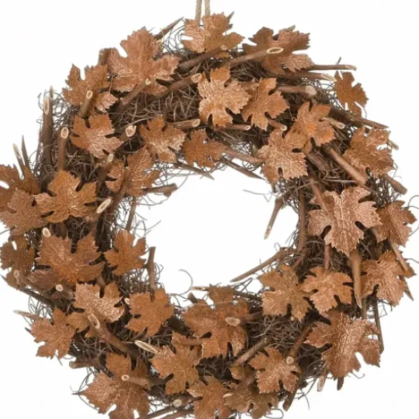 Wreaths-Kirkland's Home Maple Leaves Wreath Brown