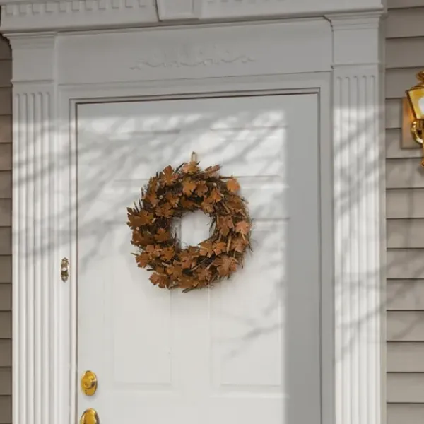 Wreaths-Kirkland's Home Maple Leaves Wreath Brown