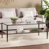 Coffee Tables-Kirkland's Home Mara Glass And Metal Coffee Table Black