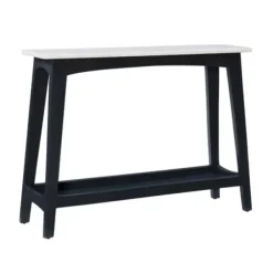 Console Tables-Kirkland's Home Marble And Black Wood Console Table
