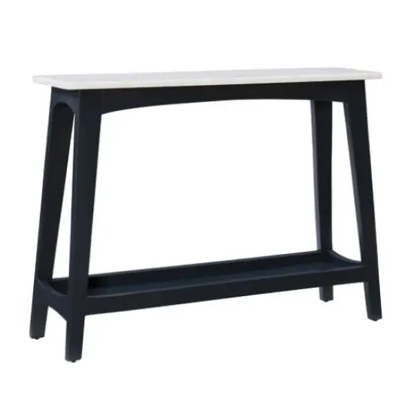 Console Tables-Kirkland's Home Marble And Black Wood Console Table