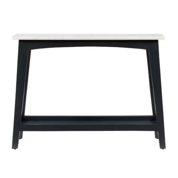 Console Tables-Kirkland's Home Marble And Black Wood Console Table
