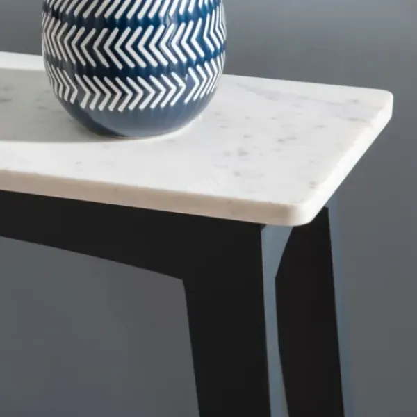 Console Tables-Kirkland's Home Marble And Black Wood Console Table