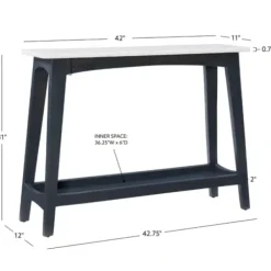 Console Tables-Kirkland's Home Marble And Black Wood Console Table
