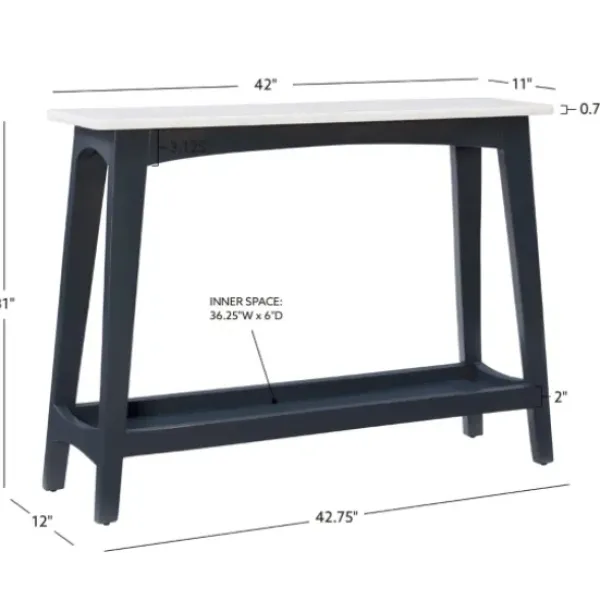 Console Tables-Kirkland's Home Marble And Black Wood Console Table
