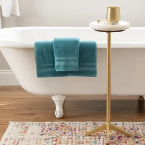 Accent & End Tables-Kirkland's Home Marble And Gold Base Cocktail Table White