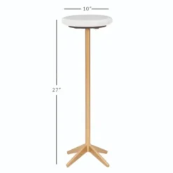Accent & End Tables-Kirkland's Home Marble And Gold Base Cocktail Table White