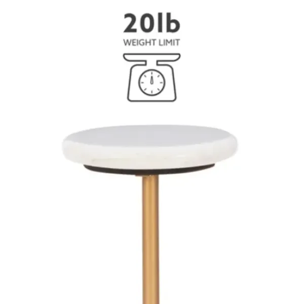 Accent & End Tables-Kirkland's Home Marble And Gold Base Cocktail Table White
