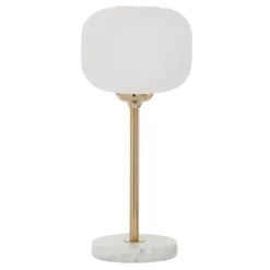 Table Lamps-Kirkland's Home Marble And Gold Metal Globe Table Lamp White