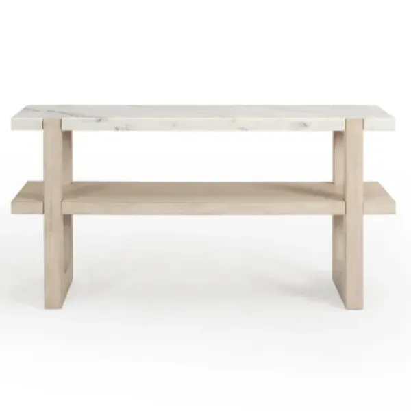 Console Tables-Kirkland's Home Marble And Ivory Wood Console Table