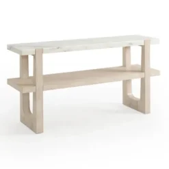 Console Tables-Kirkland's Home Marble And Ivory Wood Console Table