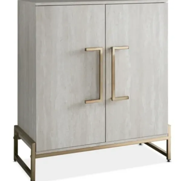 Cabinets & Sideboards-Kirkland's Home Marble Finish Gold Handle Storage Cabinet