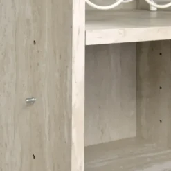 Cabinets & Sideboards-Kirkland's Home Marble Finish Gold Handle Storage Cabinet