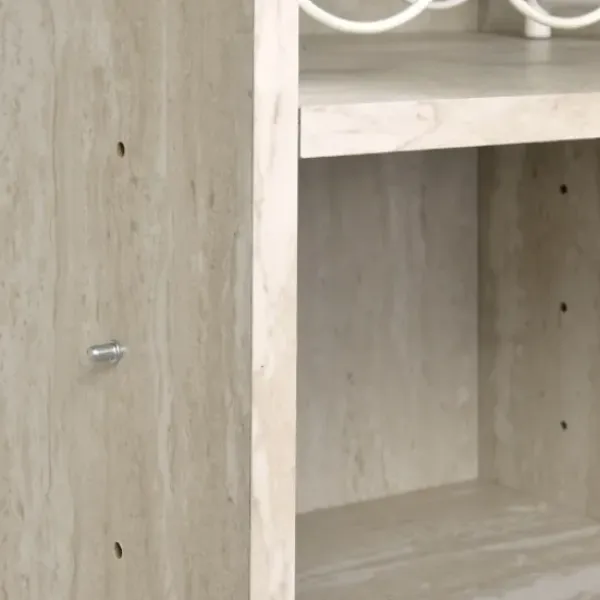 Cabinets & Sideboards-Kirkland's Home Marble Finish Gold Handle Storage Cabinet
