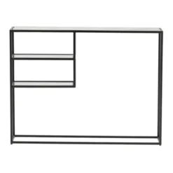 Console Tables-Kirkland's Home Marble Top Black Metal Console Table Black/White