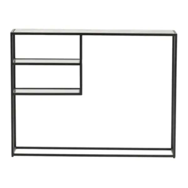 Console Tables-Kirkland's Home Marble Top Black Metal Console Table Black/White