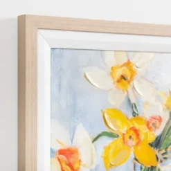 Framed Art-Kirkland's Home March Daffodils Framed Art Print White/Blue/Yellow