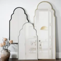 Decorative Mirrors-Kirkland's Home Maria Metal Arch Wall Mirror Black
