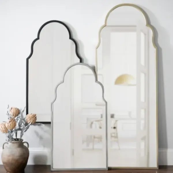 Decorative Mirrors-Kirkland's Home Maria Metal Arch Wall Mirror Black