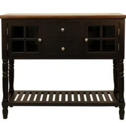 Console Tables-Kirkland's Home Mariel Wood Buffet Table Black