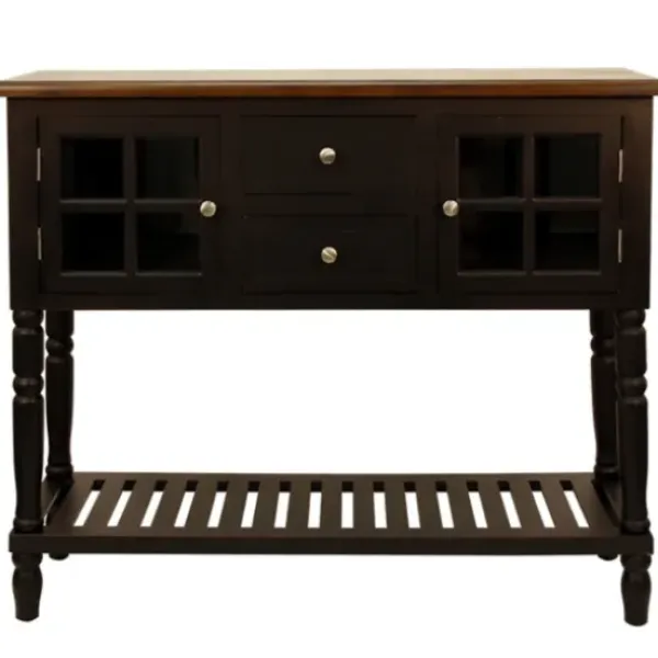Console Tables-Kirkland's Home Mariel Wood Buffet Table Black