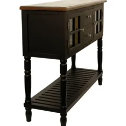 Console Tables-Kirkland's Home Mariel Wood Buffet Table Black