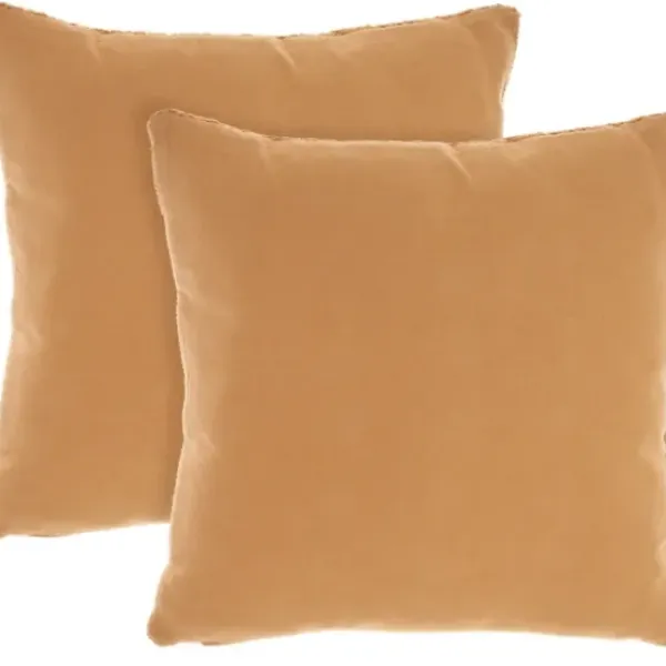 Pillows-Kirkland's Home Marigold Cable Knit Throw Pillows, Set Of 2 Orange